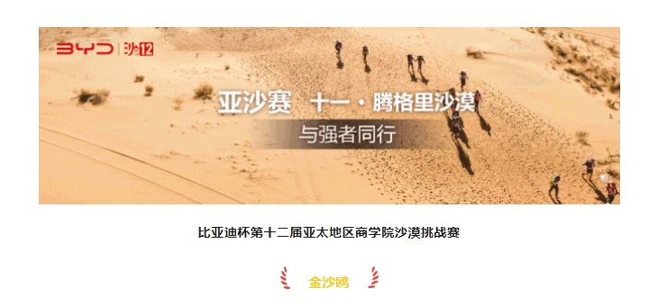 沙12｜比亞迪杯第十二屆亞太地區(qū)商學(xué)院沙漠挑戰(zhàn)賽沙鷗院校獲獎名單